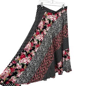 Vintage Kayo of California Maxi Skirt size L/XL Patchwork Boho Peasant Cottage